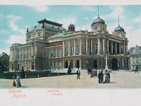 Hrvatsko narodno kazalište (HNK) oko 1905. godine, kolorirana razglednica